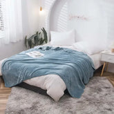 Light Blue AC Dyed Funnel Blanket in Coral Fleece